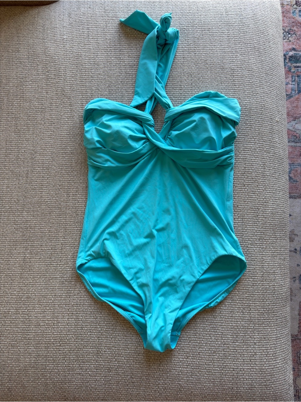Seafolly Teal Twist-Front One-Piece Swimsuit